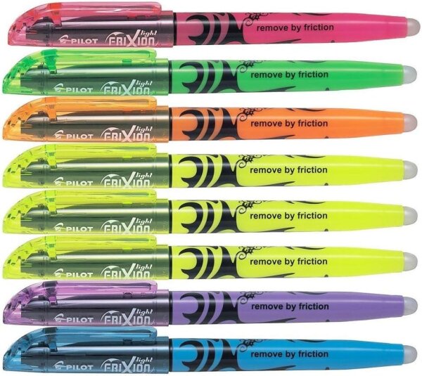 FriXion Light 8er-Set – radierbare Textmarker Neonfarben