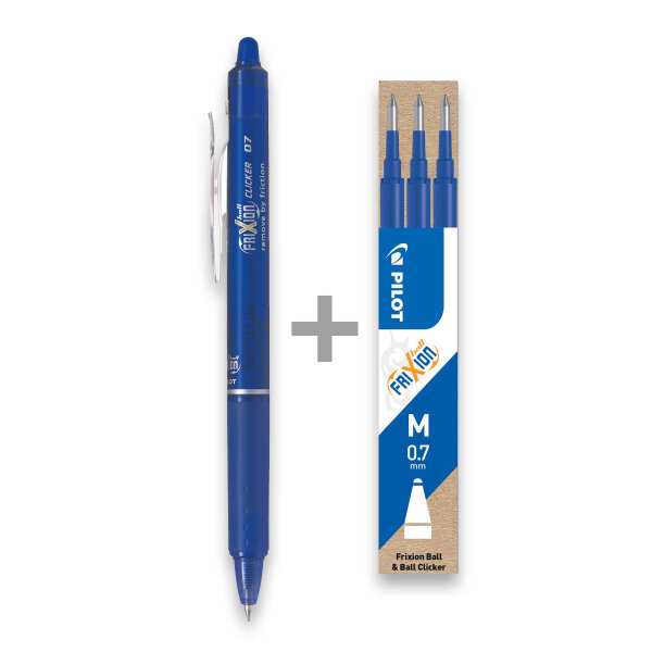 Set aus 1 FriXion Clicker + 1 Set aus 3 Minen Blau