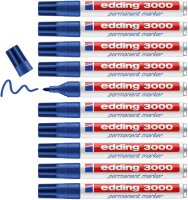 edding 3000 Permanentmarker - blau - 10 Stifte