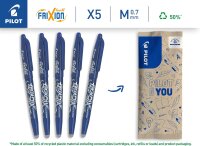 FriXion Ball 0.7 Set – 5 Stück | radierbare Tintenroller 2 blaue, 2 schwarze,1 grüne