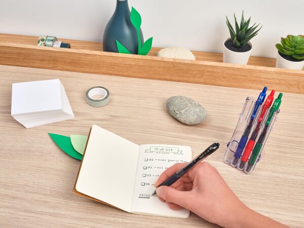 G2 Gel-Tintenroller 4er-Set – farbig sortiert schwarz, blau, rot, grün